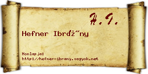 Hefner Ibrány névjegykártya